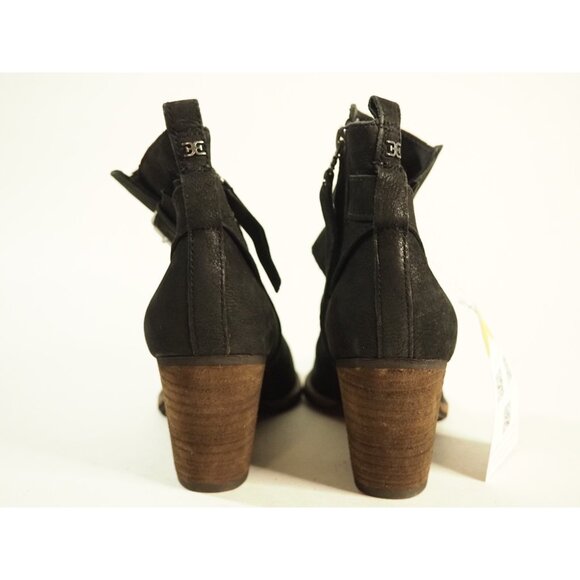 Sam Edelman Morris Black Suede Pointed Toe Chunky Heel Zipper Ankle Boot, Sz 8.5 - Picture 2 of 9